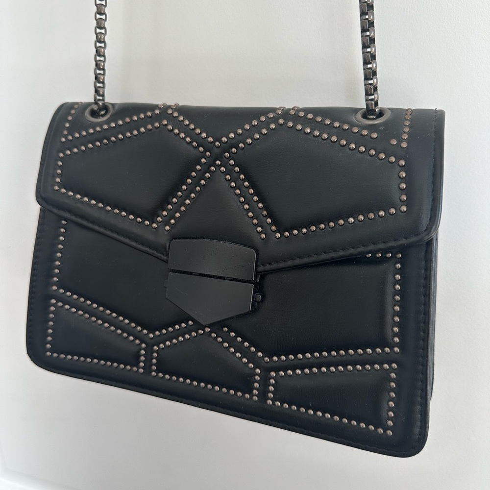 Black Studded Leather Purse